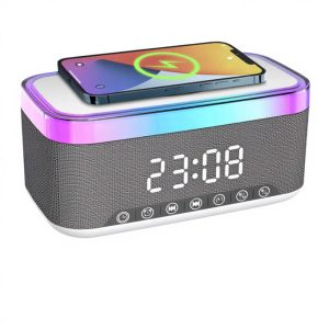 Digital Bluetooth Alarm Clock with Wireless Charging & FM Radio